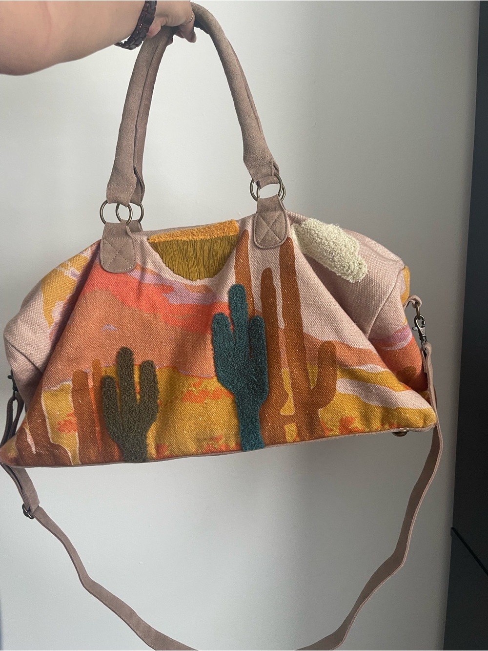 RARE Free People New Horizons Weekender – Cactus Print
